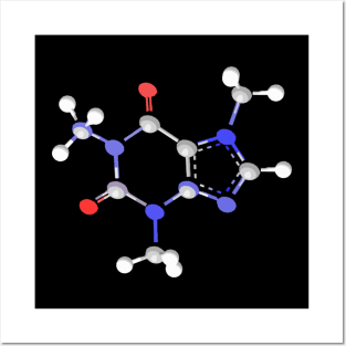 Caffeine Molecule Posters and Art